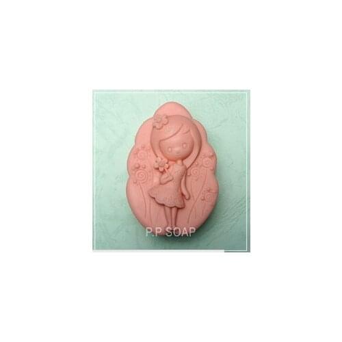 Little girl flower silicone soap molds fondant cake chocolate molds for the kitchen cake decorating FM176