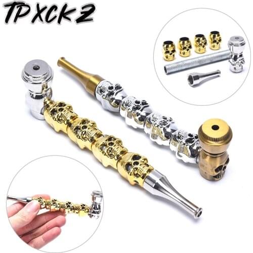Metal Smoking Pipe Premium Skull Zinc Alloy Tobacco for Dry Herbal Pipe Smoking Skull Metal Pipe Zinc Alloy Tobacco Products