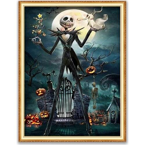 Tim Burton DIY Cross Stitch 11CT Embroidery Kits Needlework Craft Set Printed Canvas Cotton Thread Home Decoration Wholesale