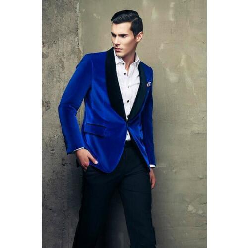 Cheap And Fine Velveteen Groomsmen Shawl Lapel Groom Tuxedos Men Suits Wedding/Prom/Dinner Best Man Blazer(Jacket+Pants+Tie)