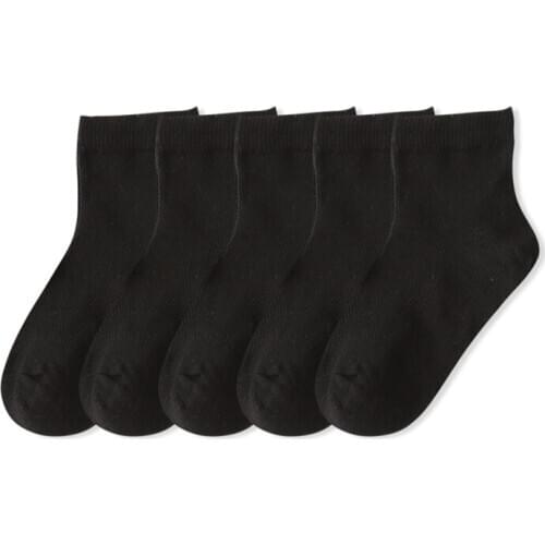 Baby Lotus Boy Socks 5 Pairs Summer Style Pure White Cotton Socks Kniekousen Meisje Baby Toddler Socks Set 1-12Y