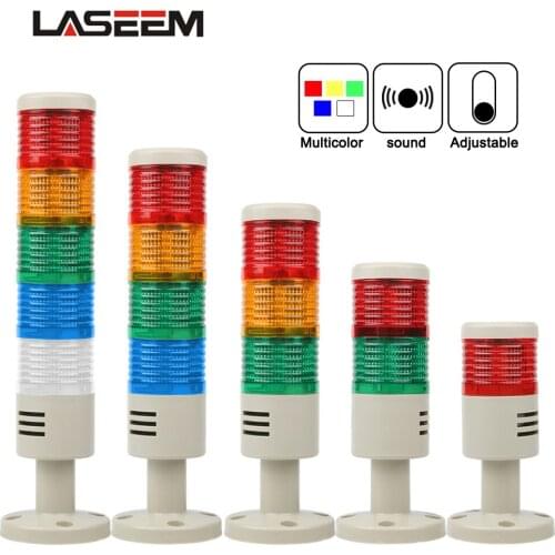 New multifunctional rotary industrial signal tower warning light alarm device DC 12V 24V AC 110V 220V