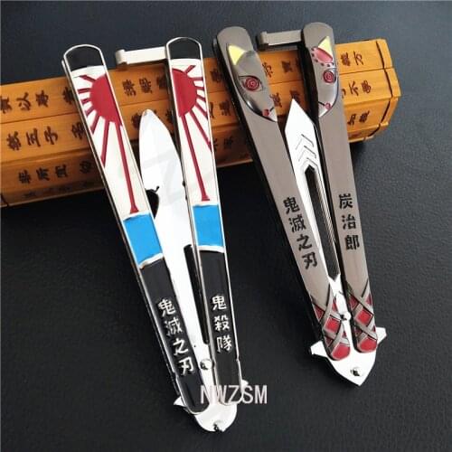 Anime Demon Slayer periphery Kamado Tanjirou Weapon throwing knife model metal toy cosplay Costume props