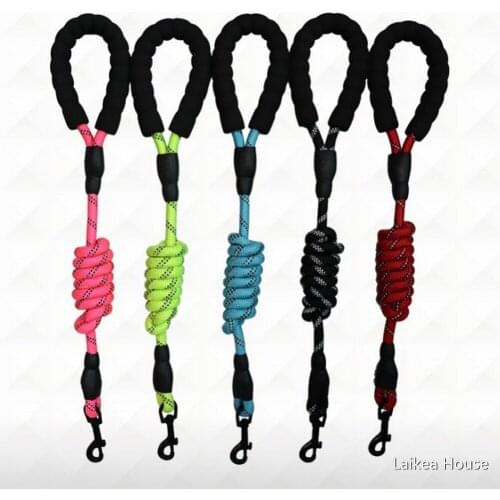 Leash Nylon Chain Dog Rope Big Dog Training Walking Running Leashes Training Rope Belt Pet Training Supply Stainless Steel 1.5M