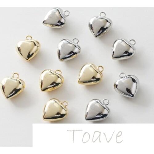 Gold-coated glossy peach heart electroplating pendant simple love diy necklace earrings bracelet pendant accessories