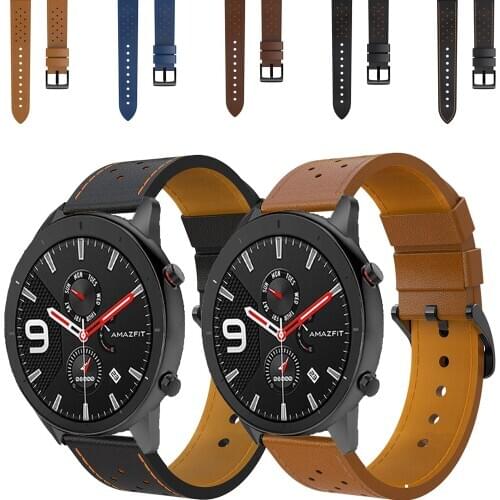 For Huami Amazfit GTR2 GTR 47mm Strap Stratos 2 3 Genuine Leather Band Bracelet Watchbands 22mm Watch Strap Wristband
