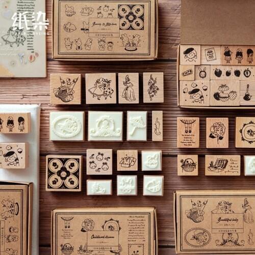 Retro Wind And Warmth Series Wood Stamp DIY Craft Wooden Rubber Stamps for Scrapbooking Stationery