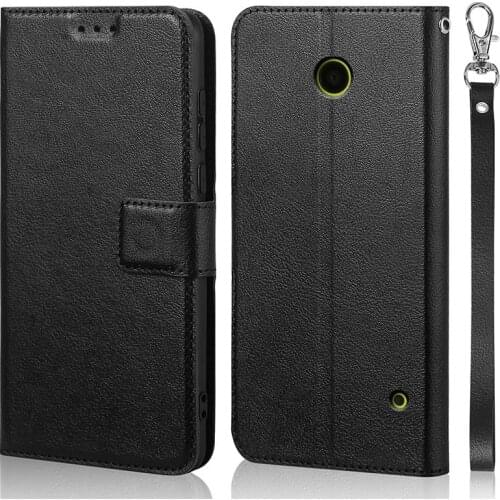 Luxury Flip Case for Nokia Lumia 630 635 Cover Original Book Design Leather Phone Coque Wallet Capa Stand With Strap Card