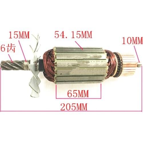 AC220-240V 6 Teeth Armature rotor for BOSCH GCO14-2 1609902411 Cut-off cutting Machine repair spare parts