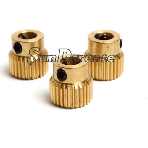 SunDcreate Wholesale 5Pcs/lot 3D Printer Accessories Copper Gear Extruder Feed Wire Drive Gear 26 Teeth wheel With Screws