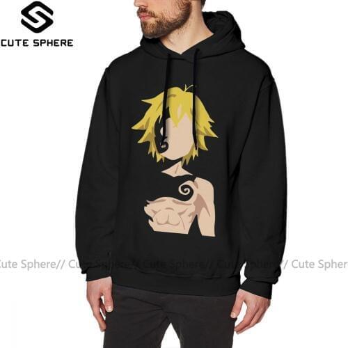 Seven Deadly Sins Hoodie Meliodas Hoodies Cotton Casual Pullover Hoodie Male Long Sleeve Loose XXL Autumn White Hoodies