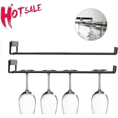 High Quality Useful Iron Wine Rack Glass Holder Hanging Bar Hanger Shelf Stainless Steel Wine Glass Rack Wine Glass Storage Rack