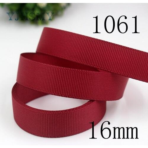 YJHSMY J-18825-L16mm-1061,16 mm 10 yards Solid Color Ribbons Thermal transfer Printed grosgrain Wedding Accessories DIY material
