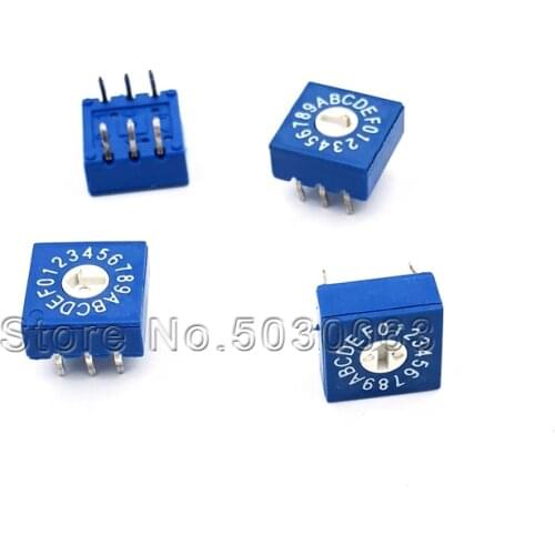 0-F rotary Coding switch positive code 3:3 dial switch 16 bits PCB Coding switch 8421C