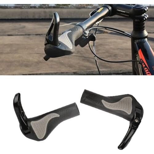 1 Pair Road/MTB Bicycle Grips Handlebar Cover Soft TPR Rubber Anti-slip Bike Handle Shock Absorption Bilateral Locking Grip