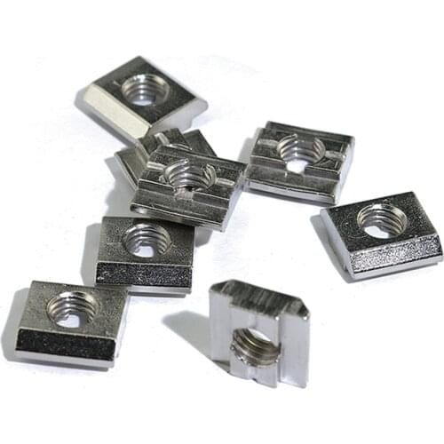100 50 20 Pieces M3 M4 M5 M6 M8 T Block Square nuts T-Track Sliding Hammer Nut for Fastener Aluminum Profile 2020 3030 4040 4545