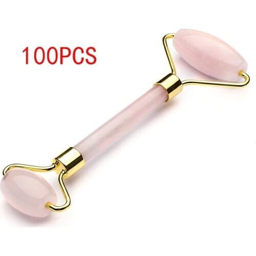 100PCS Jade Stone Facial roller massager Scraper Body Skin Relaxation Slimming Double Heads Face Lift Hands Beauty Massage Tools