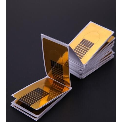50pcs Rectangle Nail Form Set Nails Extension Sticker Art Professional Tool Paper Holder for Manicure
