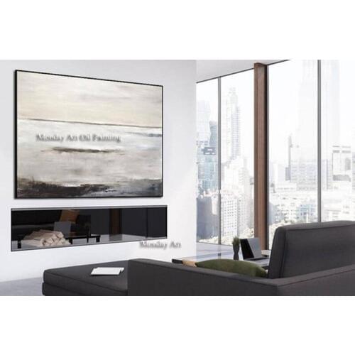Abstract Painting Textured Design Artwork Sky Contemporary Art Oil Painting Original Large Gray Vertical Whitman free shipping