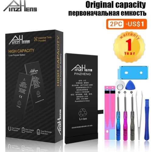 PINZHENG High Capacity Battery For iPhone 6 6S 7 8 Plus X XR Xs Max Replacement Bateria For iPhone 5 5S SE 11 Pro Max Battery