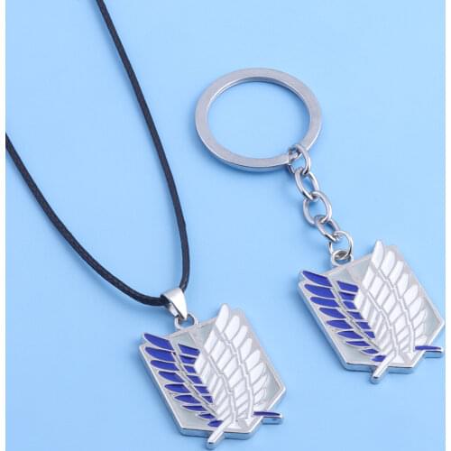 Attack On Titan Keychain Wings of Liberty Scouting Legion Keyring for Women Men Cosplay Jewelry