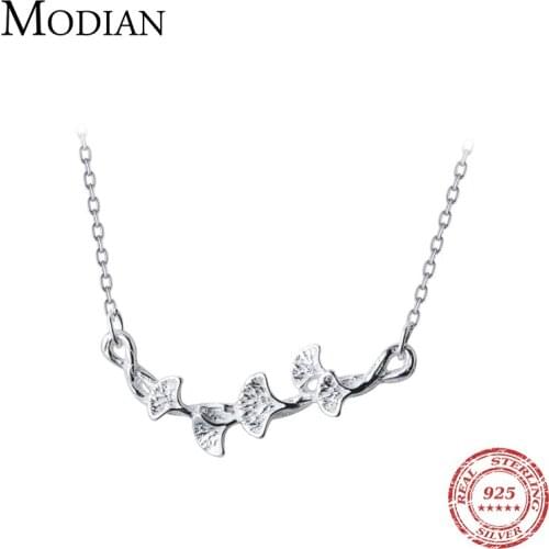 Modian New Arrival 100% Real 925 Sterling Silver Fashion Classic Flower Chain Necklace Pendants For Women Sterling S925 Jewelry