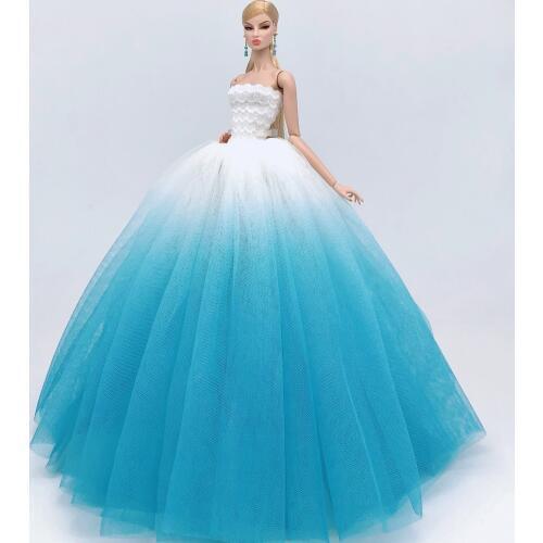 Case for barbie doll clothes Princess dress trailing wedding bride marriage dress for barbie accessories toys house ornaments