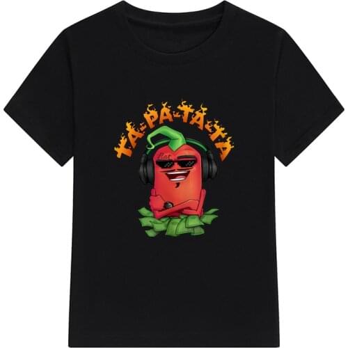 Childrens 100% Cotton T Shirts Merch Edison Pepper "TA-PA-TA-TA" Print Casual Family Clothing Set boys & girls Fashion Tops