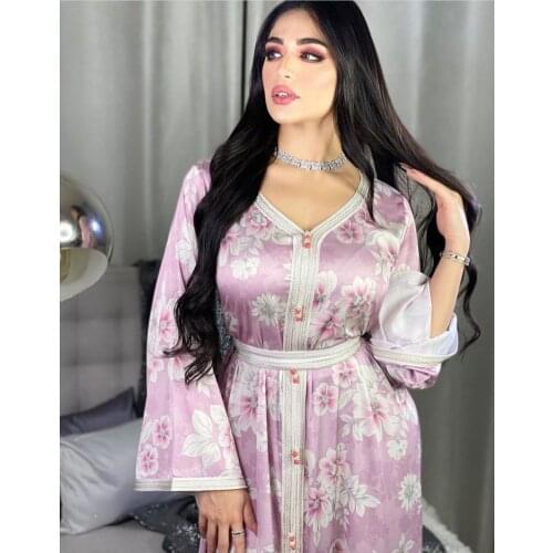 Dubai Abaya Islamic Muslim Clothing Moroccan Caftan Long Dresses For Women Evening Gowns Elegant Lady Jelaba Djellabe Femme 2021
