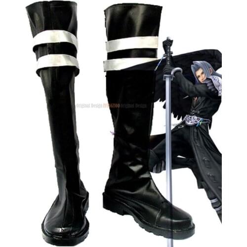 FF7 Sephiroth Cosplay Final Fantasy VII Sephiroth Cosplay Long Boots Black Shoes Custom Made