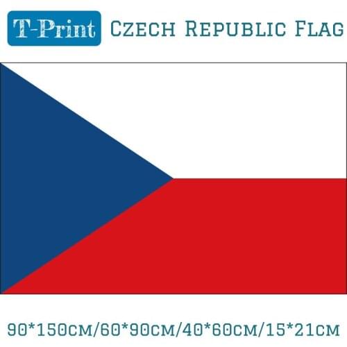 2pcs Flag 90*150cm/60*90cm/40*60cm/15*21cm Czech Republic Polyester National Flag For Sports meeting games Gift Olympiad