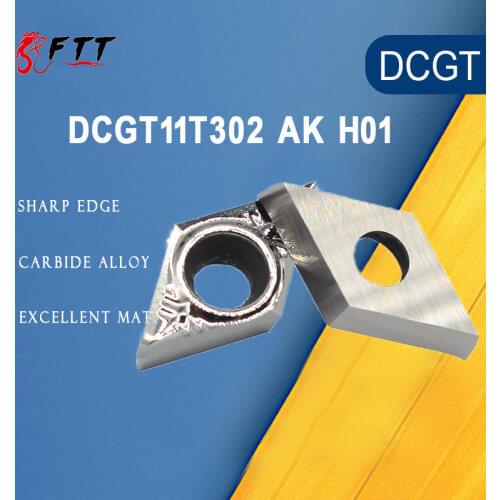 DCGT11T302 AK H01 DCGT32.51 10pcs Aluminum cutter blade Insert Cutting Tool turning tool CNC Tools AL +TIN Alloy wood