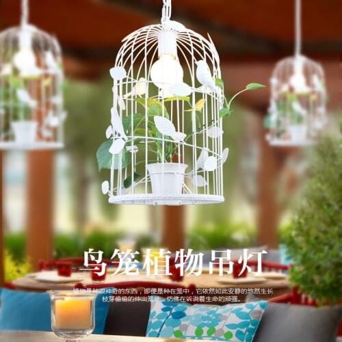 Walnut plant birdcage chandelier simple modern cage corridor balcony restaurant shop decoration Chandelier