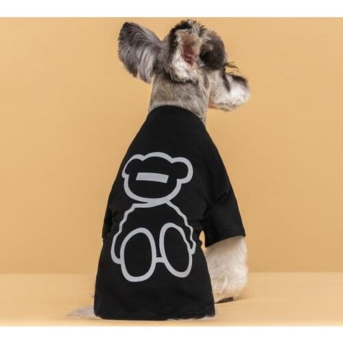 Fashion brand bear white Dog Clothes for Small Dogs summer Pets tshirt Puppy Clothes Pet Cat T Shirt Pug Apparel Costumes off