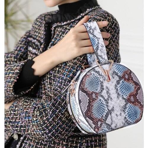 Fashion Serpentine Circular Bag for Women Luxury Handbags Women Bags Top Quality PU Purses and Handbags Sac De Luxe Femme Marque