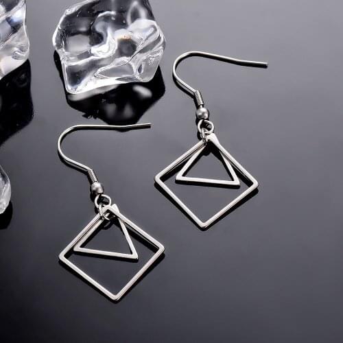 Fashion Geometric earrings For Women Hanging Drop Earing modern Stainless Steel Jewelry Lead and Nickel Free
