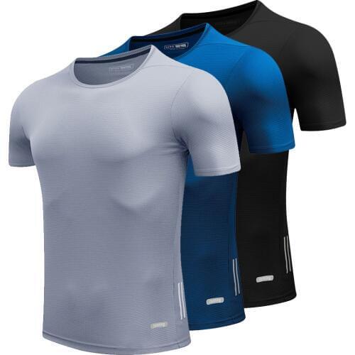 Mens shirt running T-shirt quick-drying T-shirt running slim shirt T-shirt mens sports fitness gym muscle T-shirt
