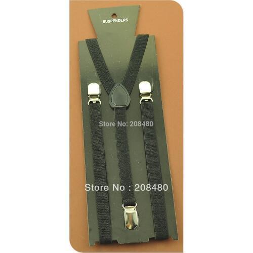 Men Women Suspenders For Trousers Pants Holder Clip-on Elastic Braces 1.5cm wide Black Glitter Slim Y-back gallus 2020 New Good