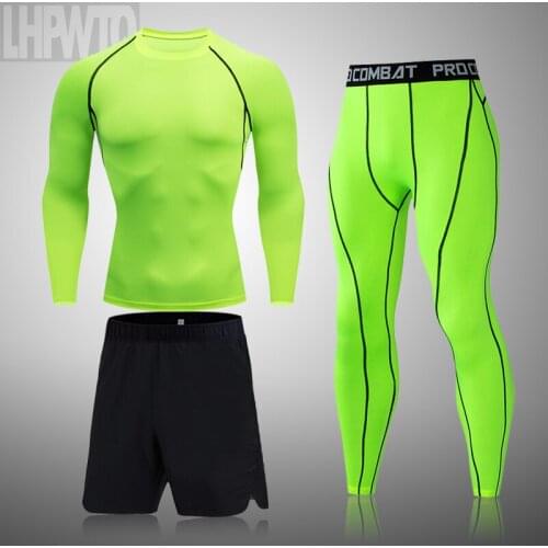 Mens Compression Tights Thermal Underwear Sportswear GYM Training Clothes Suits Quick Dry Jogging Clothing Fitness