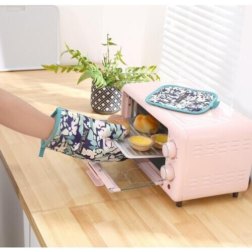 Oven Mitts and Pot Holders Set Heat Resistant Oven Gloves Flexible for Kitchen Cooking Baking Grilling Microwave Non-Slip