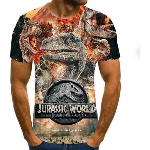 New Halloween Costume Dinosaur 3d Print T Shirt Mens T-shirt Animal Boy T Shirt Short Sleeve Clothing Size 100-6XL