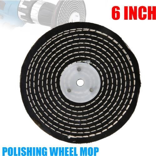 Quality 6inch Cotton Polishing Wheel Colour Stitch Buffing Polishing Wheel Pad Mop Disc For Metal Work Finishing Polishing
