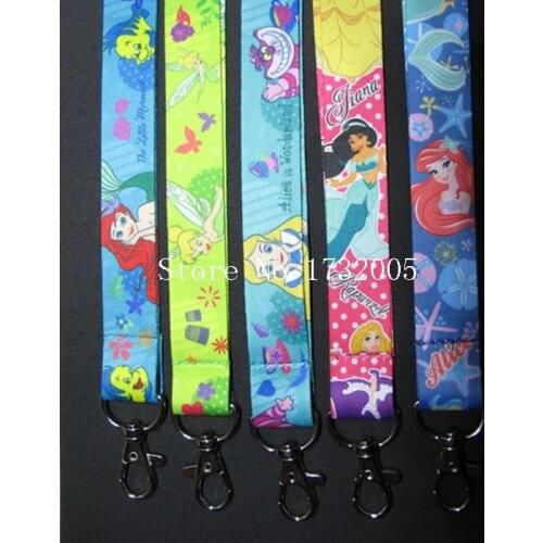 New 1 pcs cartoon princess Cello Phone Key Chain Neck Strap Keys Lanyards gift X-58