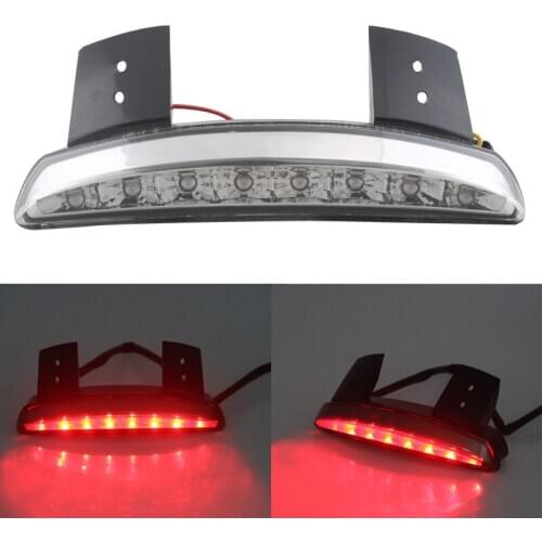 Motorcycle Chopped Rear Fender Edge Red LED Brake Tail light Lens For Harley Touring Sportster XL 883 1200 Cafe Racer