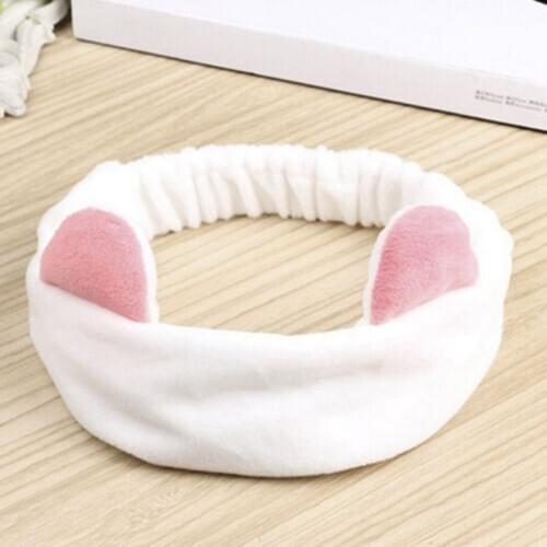Women Elastic Velvet Headband Adorable Cats Ear Hair Band Makeup Cosmetic Tool SAL99