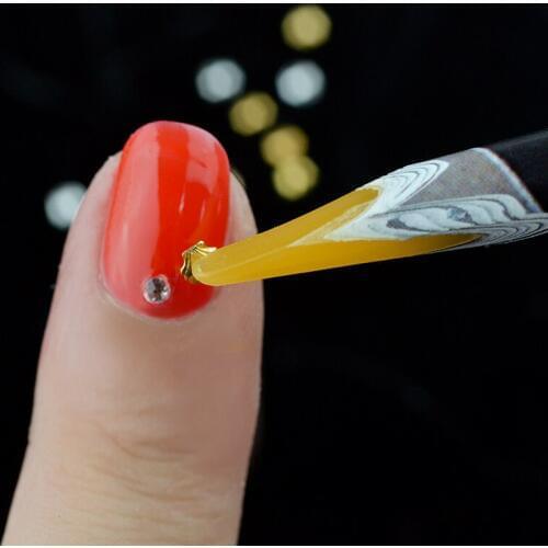 2PCS Professional nail art rhinestones gems picking Crystal Wax Pencil Pen Picker Nail Art Decoration Dotting Tool