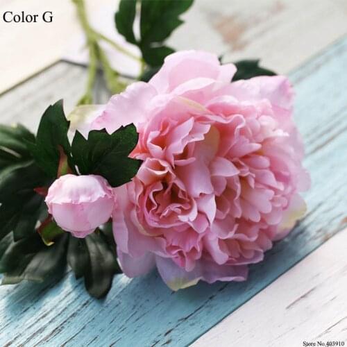 Christmas Decoration For Home Artificial Peony Flower 2 Head Wedding Decorations High Quality Silk fake Peony