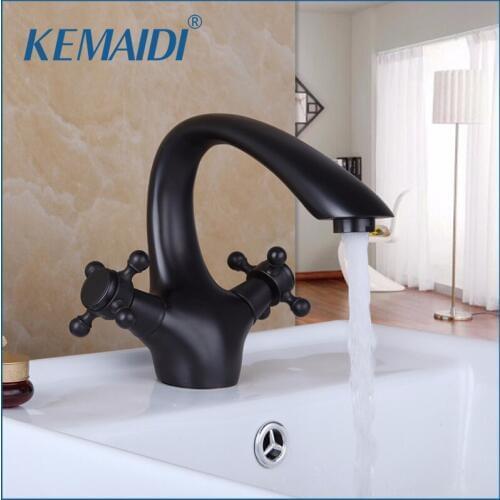 KEMAIDI Bathroom Basin Faucet brass bathroom faucets single handle Hot and Cold Water Tap Deck Mounted Mixer Tap