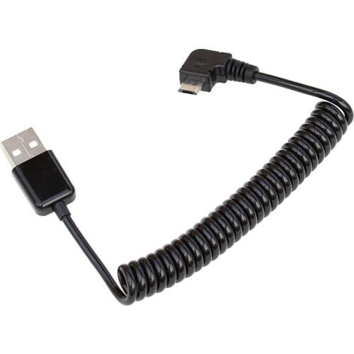 25cm Spring Coiled USB 2.0 Male to Micro USB Data Sync Charger Cable