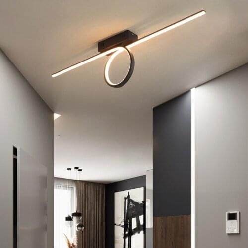 TCY Modern LED Ceiling Lights Bedroom Indoor Lighting Simple Dimmer Home Decorative Led Ceiling Lamps AC 110-240V Black Painted